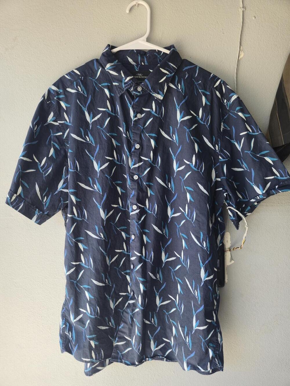 Rodd & Gunn Men's Sports Fit 2XL Navy Blue SS HAWAIIAN BUTTON DOWN Shirt